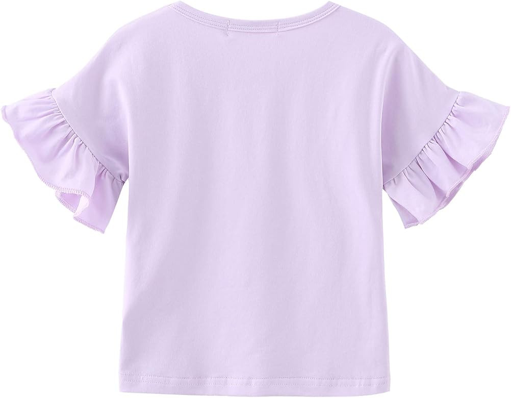 Colorful Childhood Girls' Short-Sleeve Tunic T-Shirts Ruffles Lace Tops Kids Summer Tees Shirts | Amazon (US)