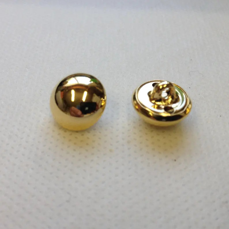 GOLD BUTTON.  Half Ball. Size 1/2"(12MM). Small gold button. Large lot of 25  gold buttons | Etsy (US)