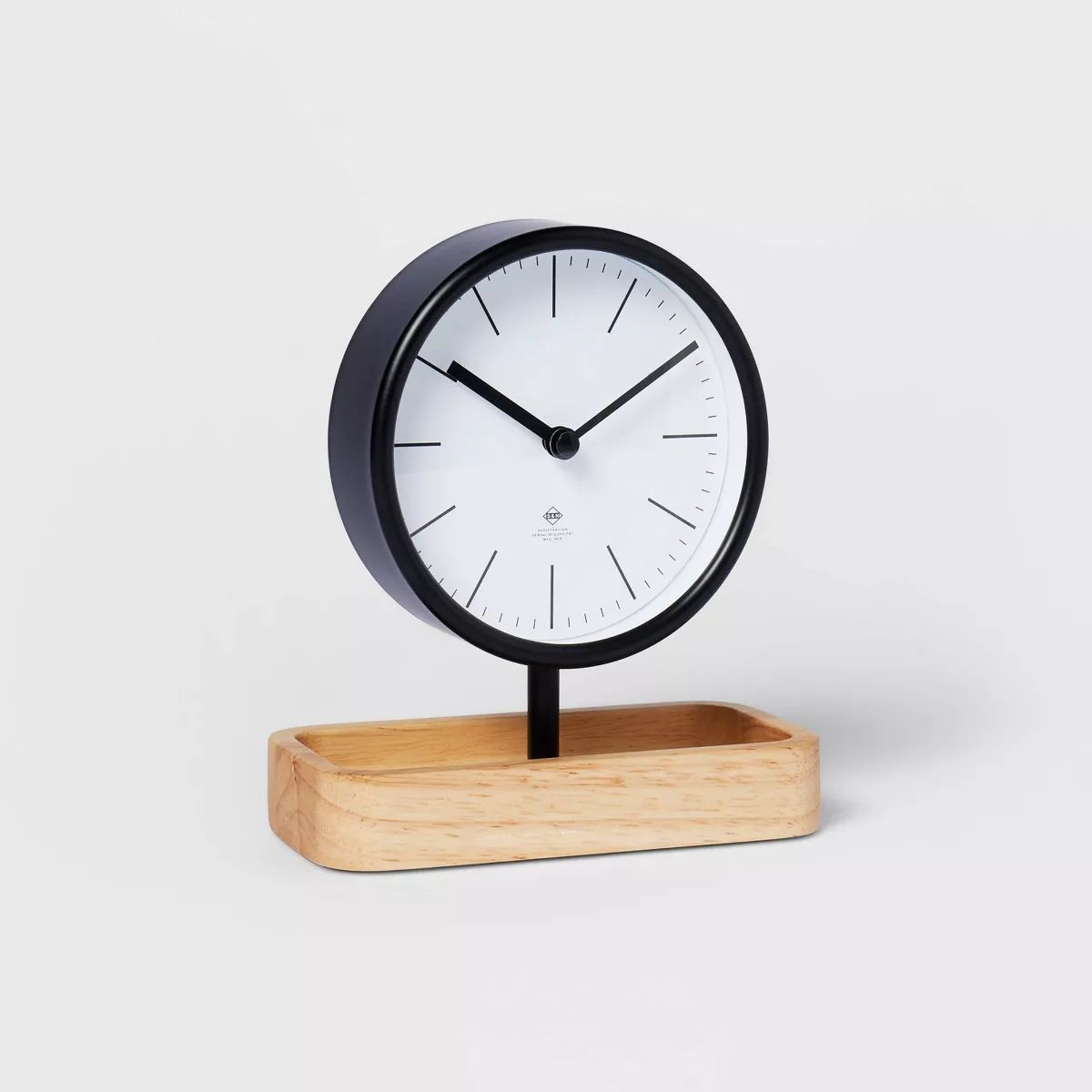 6.5" Desk Clock with Wood Tray - Threshold™ | Target