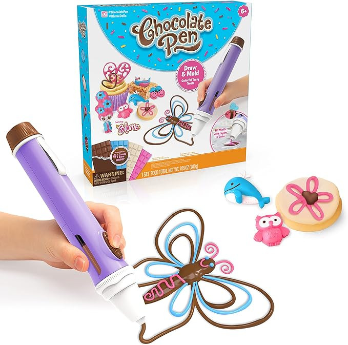 Chocolate Pen Real Cooking and 4 Bars of Candy Chocolate, Kids Crafting Baking Kits, Draw in Choc... | Amazon (US)