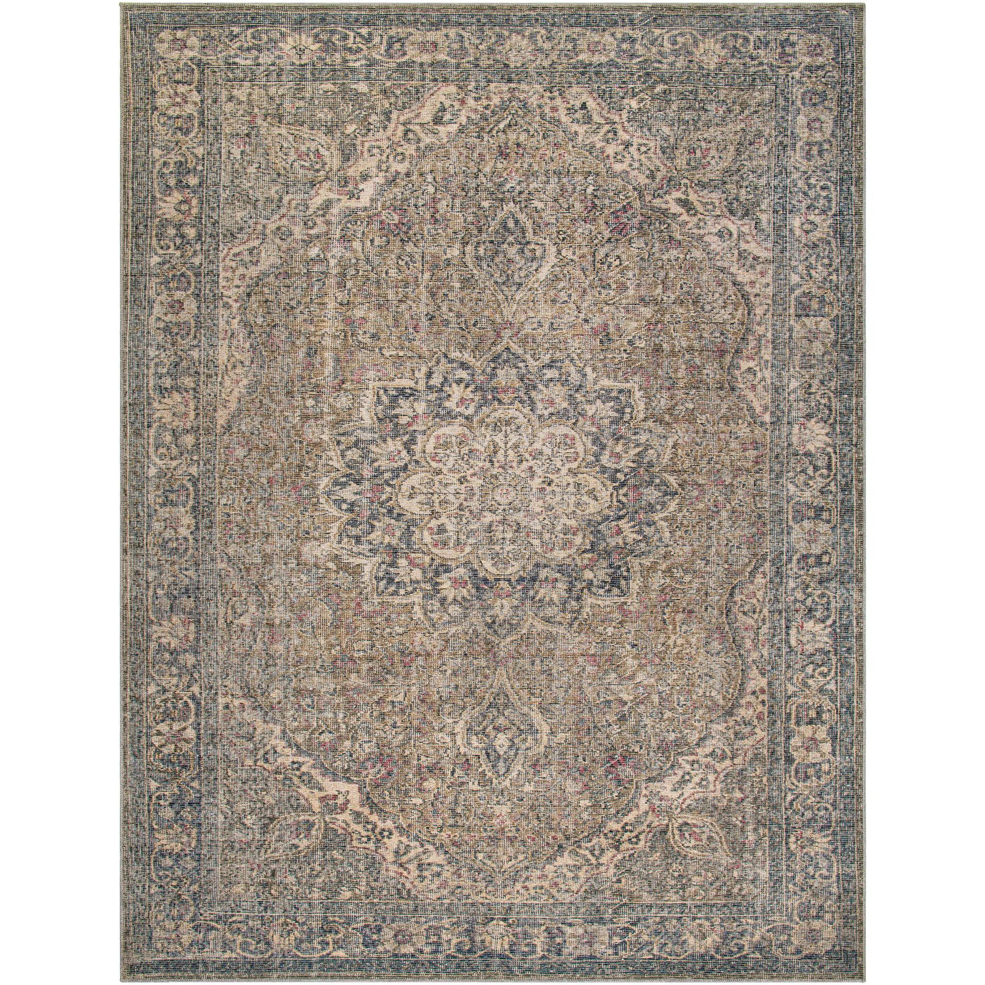 Bria Machine Washable Oriental Dusty Sage/Olive Area Rug | Wayfair North America