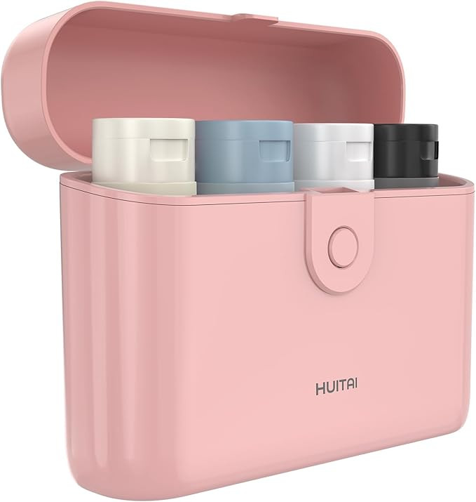 HUITAI Travel Bottles with Case, 4x2oz TSA Approved, Leak-Proof, Press to Unlock, Compact & Porta... | Amazon (US)