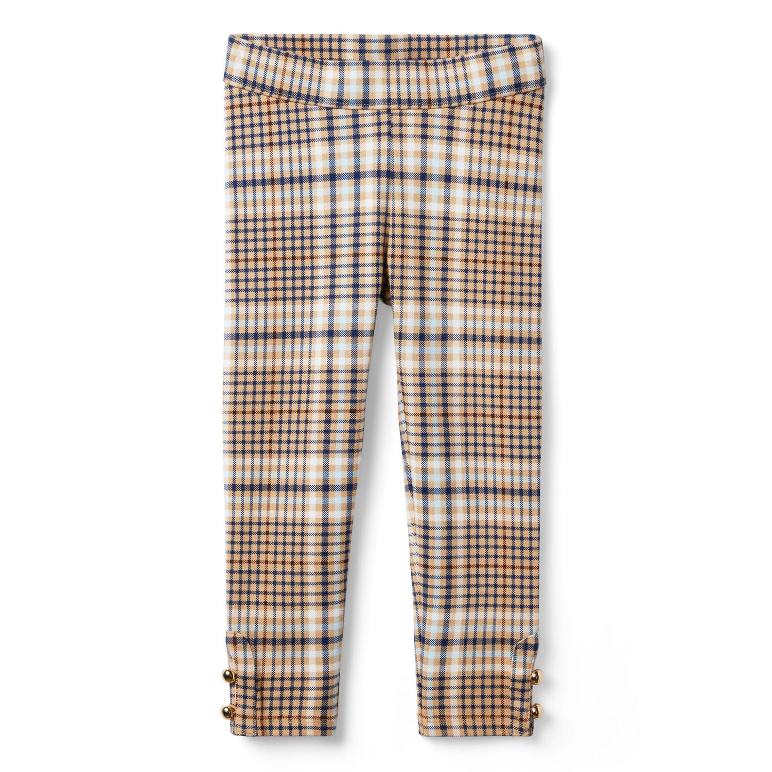 Plaid Button Cuff Ponte Pant | Janie and Jack
