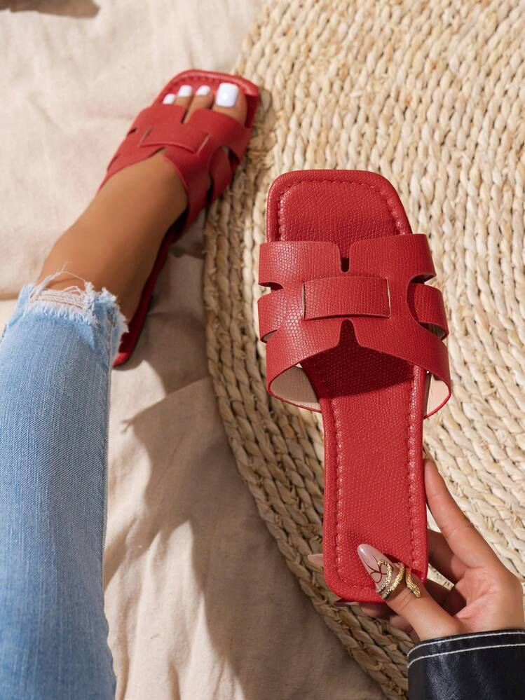 Ximi Ruo New Spring/Summer H Slippers For Women, Stylish & Casual Slip-On Roman Slip-On Open-Toe ... | SHEIN