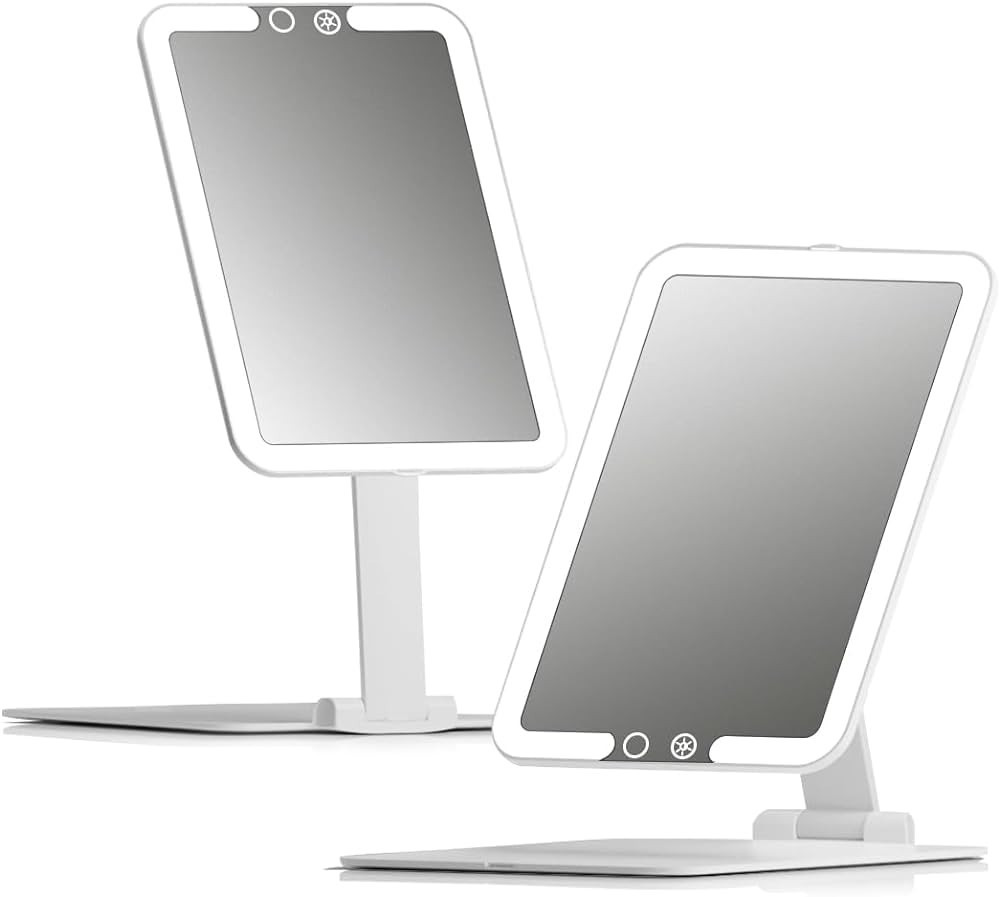 Fancii Rechargeable Travel Makeup Mirror with Bright LED Lights and 3 Color Modes - Ultra Thin, P... | Amazon (US)