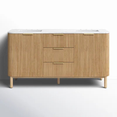 Nova 66" Marble Top Double Sink Vanity | Wayfair North America