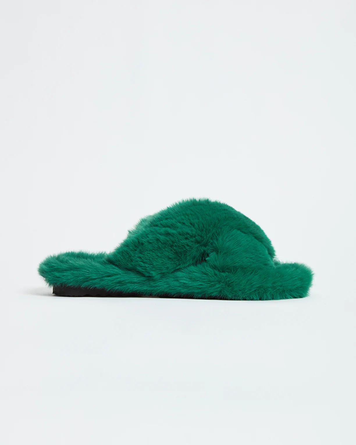 Biba Verdant Green | Faux Fur Slipper | Apparis