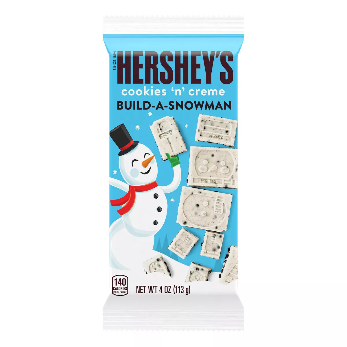 Hershey's Christmas Cookies 'n' Crème Build-A-Snowman Candy Bar - 4oz | Target