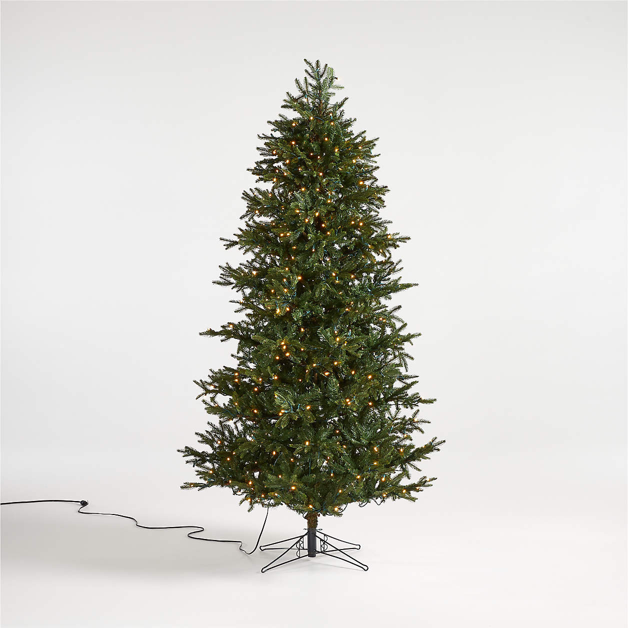 Faux Slim Alaskan Spruce Pre-Lit LED Christmas Tree with White Lights 7.5' + Reviews | Crate & Ba... | Crate & Barrel