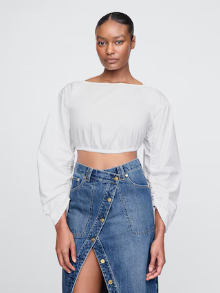Gap × Cult Gaia Ruched Cropped Top | Gap (US)