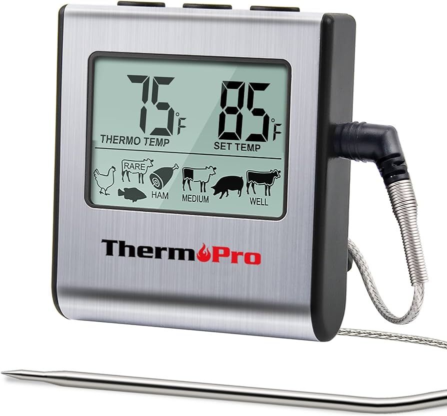 ThermoPro TP-16 Large LCD Digital Cooking Food Meat Smoker Oven Kitchen BBQ Grill Thermometer Clo... | Amazon (US)