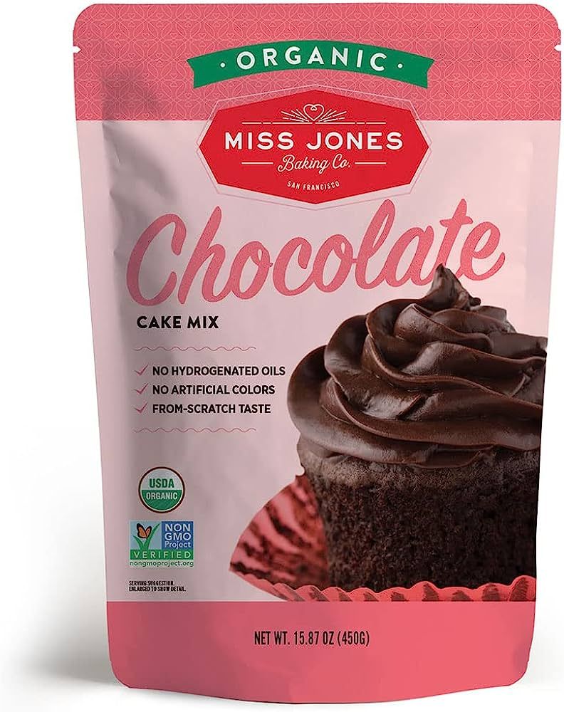 Miss Jones Baking Organic Cake and Cupcake Mix, Non-GMO, Vegan-Friendly, Moist and Fluffy: Chocolate | Amazon (US)