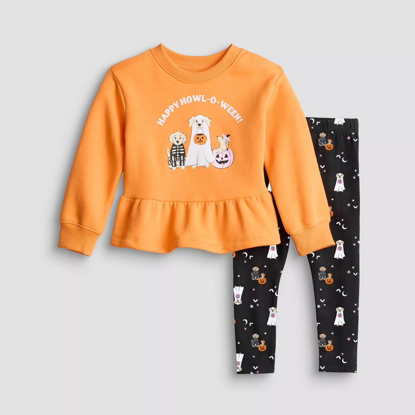 Baby & Toddler Girl Jumping Beans\u00ae Peplum Crew & Legging Set | Kohl's