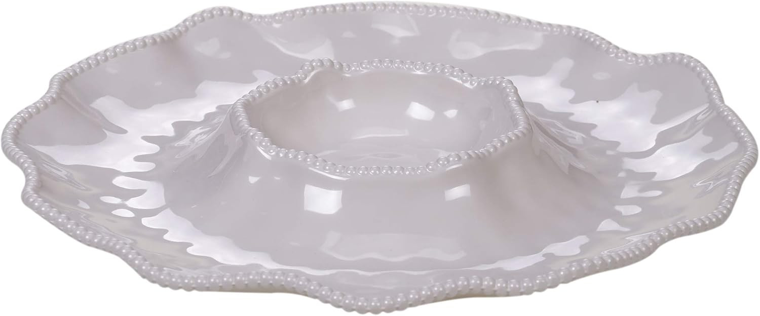 Certified International Perlette Cream Chip & Dip 14.5" Servware, Accessories,Hostess Serving | Amazon (US)