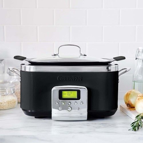 GreenPan(TM) Elite Slow Cooker 6-Qt., Black Steel | Williams-Sonoma