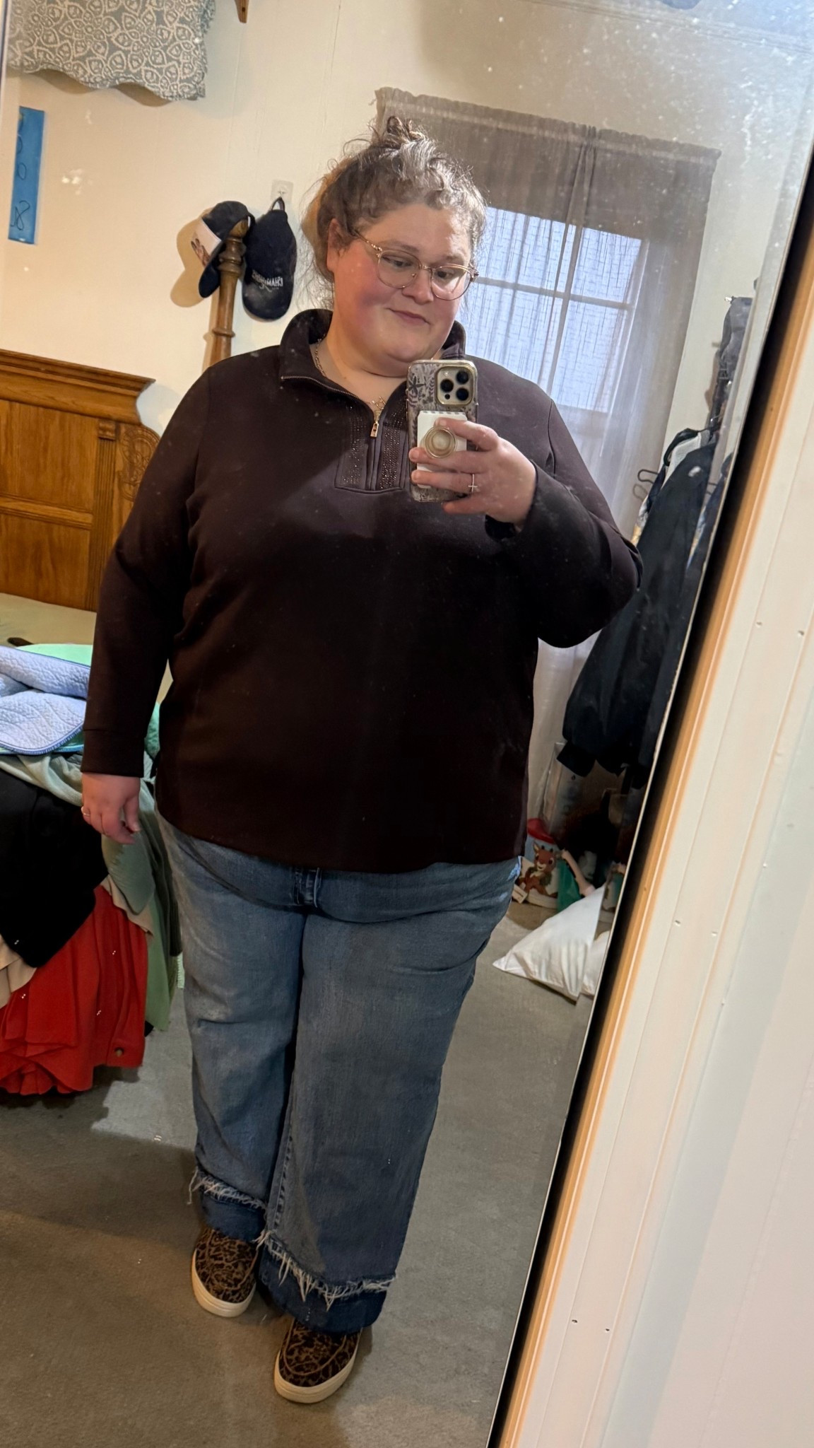Belle by Kim Gravel NEVER MISSES! This Scubaluxe sparkle half zip is SO SOFT! These jeans were a STEAL for $9.97 on clearance at Walmart! Jacob got me these Austin HeyDudes for Christmas and I’m shocked they fit since I wear a size 12W! Happy to say they are TTS!

#LTKootd #LTKPlusSize #LTKBeauty