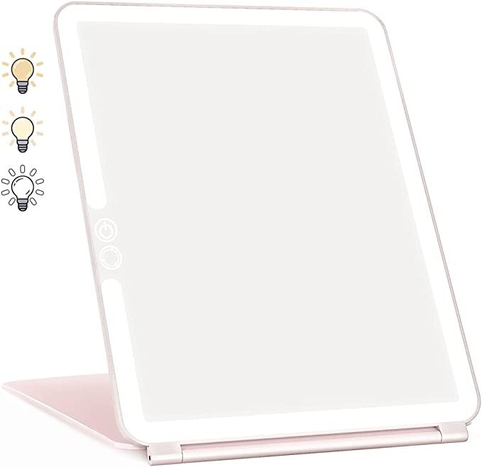 WEILY Portable Travel Makeup Mirror with 72 LED Lights, Touch Screen Three Colors Adjustable Ligh... | Amazon (CA)