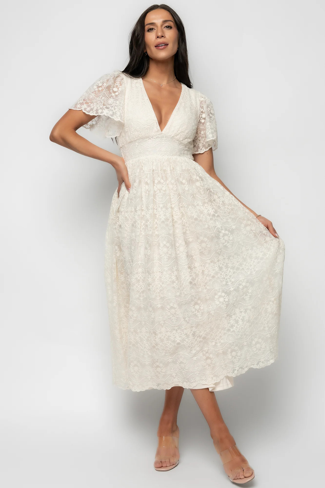Aphrodite Lace Midi Dress — Vintage Cream | Baltic Born | Baltic Born