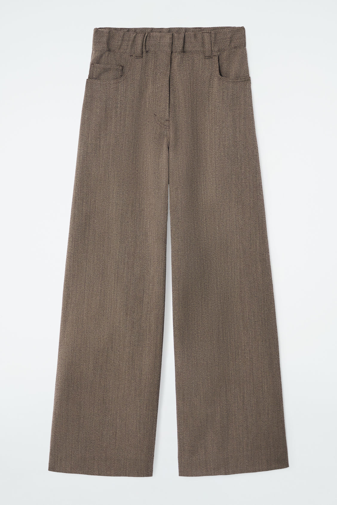 REGULAR WOOL-BLEND WIDE-LEG TROUSERS - BROWN - COS | COS UK
