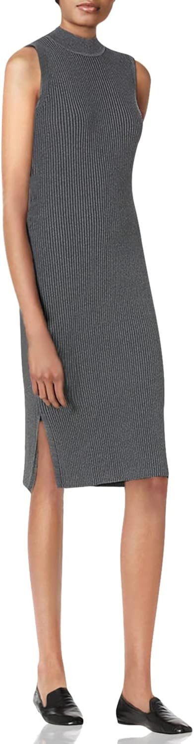Amazon Brand - Lark & Ro Women's Sleeveless Ribbed Sheath Sweater Dress with Funnel Neck | Amazon (US)
