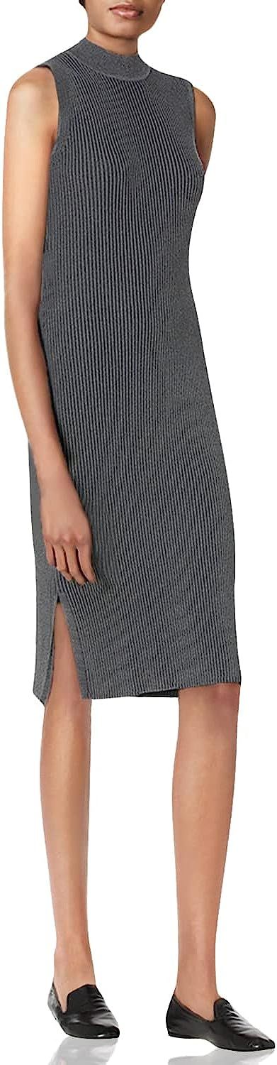 Amazon Brand - Lark & Ro Women's Sleeveless Ribbed Sheath Sweater Dress with Funnel Neck | Amazon (US)