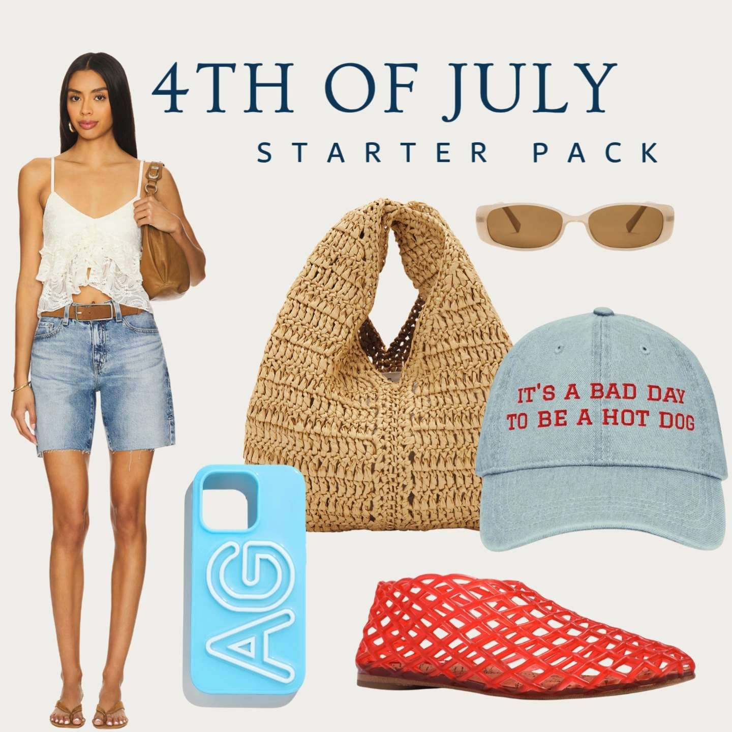 🇺🇸 4th of July Starter Pack 🎇
Your freedom ‘fit essentials are HERE:
✅ Denim shorts
✅ Red ballet flats
✅ Patriotic hat
✅ White tank
✅ Hot dog in hand 🌭

Whether you’re heading to a lake day, BBQ, or small-town parade—this look is giving classic Americana with cool-girl edge. 💥🧢

Tag your BBQ besties and get your red, white & cute on 🤍🔥💙

#4thofJulyOutfit #StarterPackStyle #USAStyle #RedWhiteAndBlue #BBQFit #AllAmericanStyle #FreedomFit #SummerOOTD #FireworksFashion #PatrioticLook #LTK4thofJuly #IndependenceDayStyle #AmericanaVibes 

 #LTKSummerEdit #LTKSeasonal #LTKShoeCrush