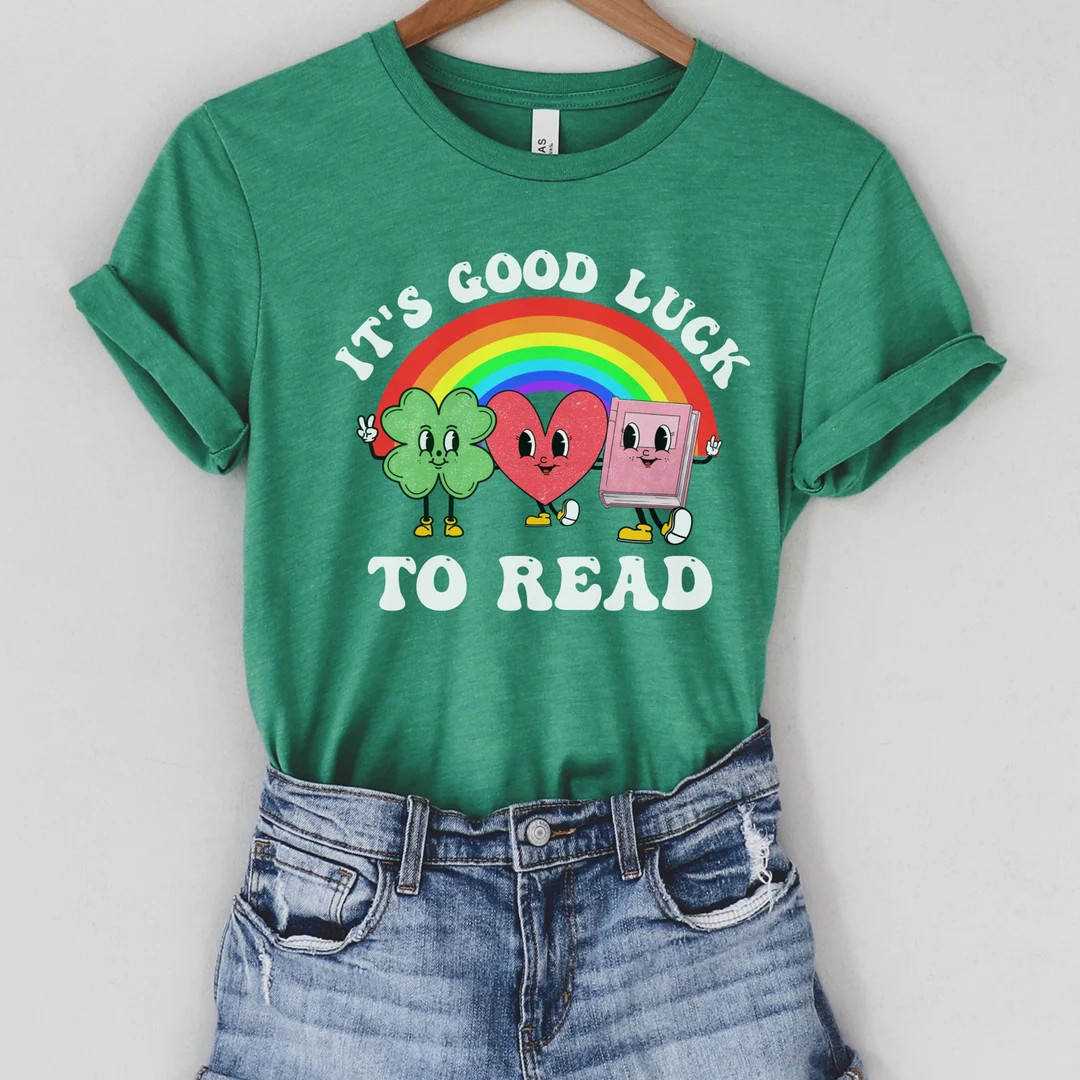 Reading shirt, St. Patrick's day librarian shirt, Reading Teacher shirt, Library tshirt, book lov... | Etsy (US)