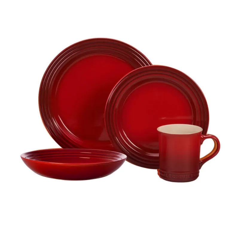 Le Creuset Cerise 12 Piece Dinnerware Set | REBEL (formerly Rebelstork)