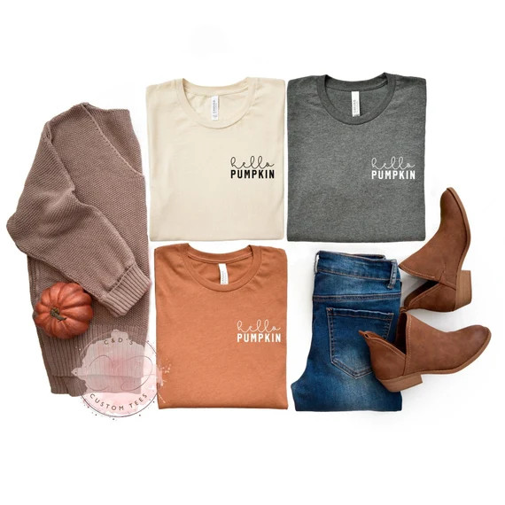 Fall Shirts - Fall Tees - Fall TShirts -Hello Pumpkin Tee - Thanksgiving Tee - Cute Fall Shirts -... | Etsy (US)