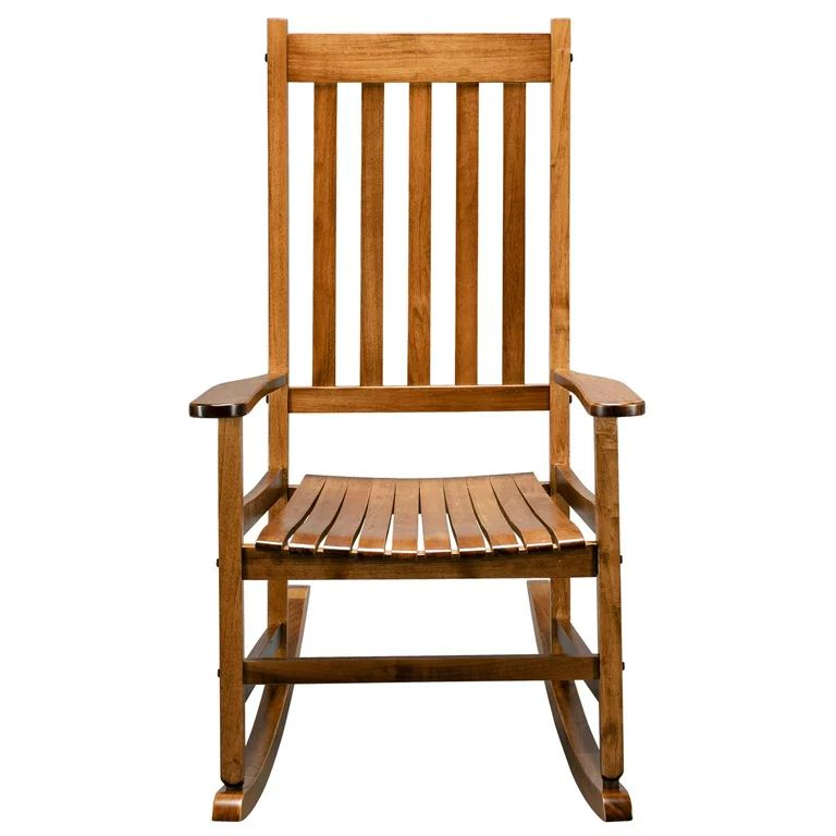 Zimtown Wooden Rocking Chair, Oversized Porch Rocking Chair, for Garden Original Color | Walmart (US)