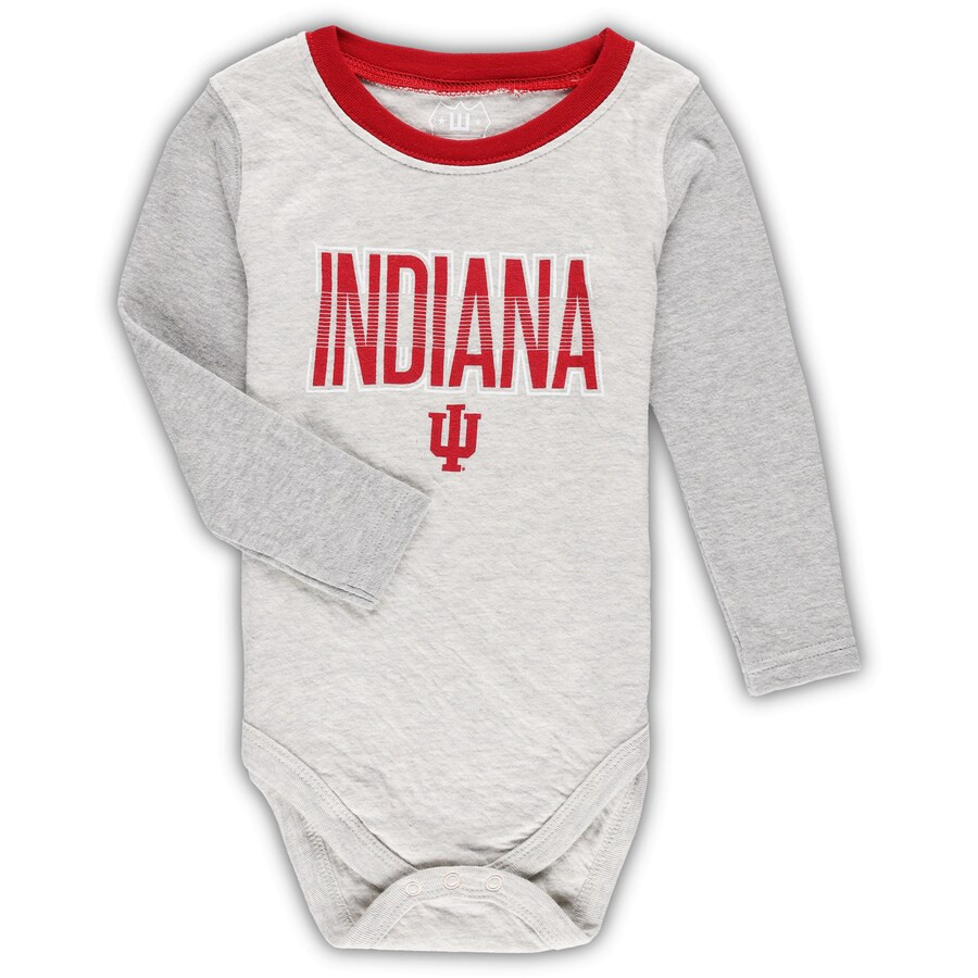 Indiana Hoosiers Wes & Willy Infant Jie Jie Long Sleeve Bodysuit & Pants Set - Heather Gray | Fanatics