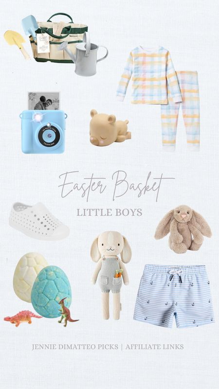 My top picks for Easter basket stuffer for little boys! My son absolutely loves his camera!

Kids camera. Easter pajamas. Stuffed bunny. Bath bombs. Swim trunks. Gardening tools. White shoes. Native shoes. Easter basket. Boys Easter basket.

#LTKkids #LTKfamily #LTKbaby