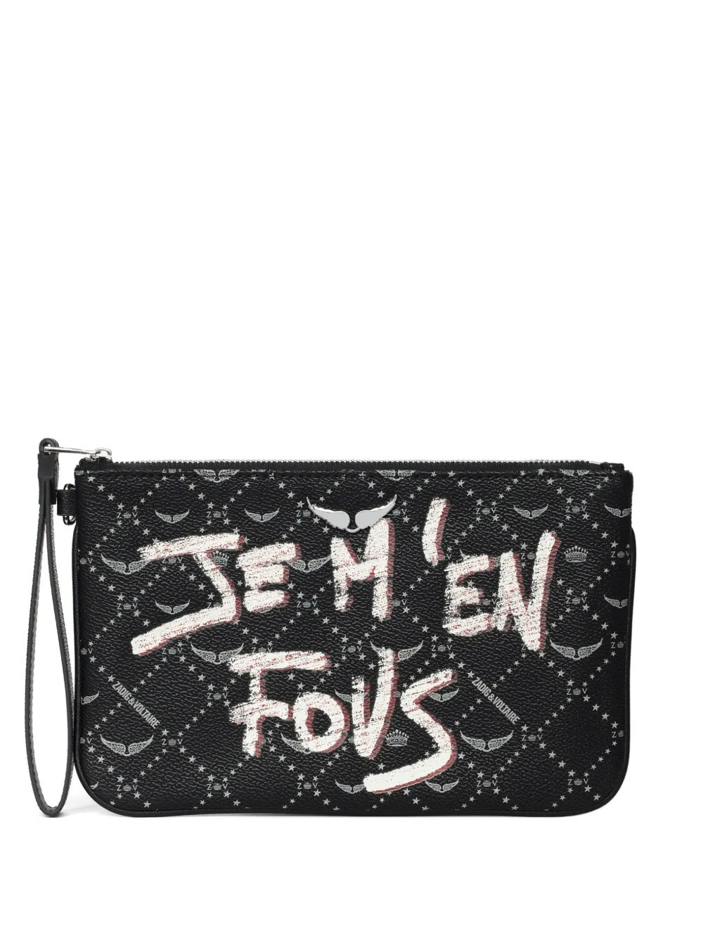 Zadig&Voltaire monogram clutch bag - Black | Farfetch Global