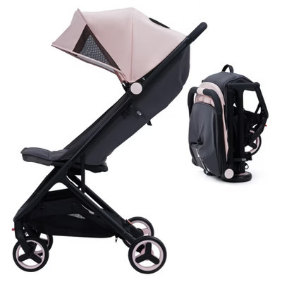 Lightweight Travel Stroller - Pink Foldable Compact Stroller with Reclining Seat & Canopy (Airplane Friendly) | Target