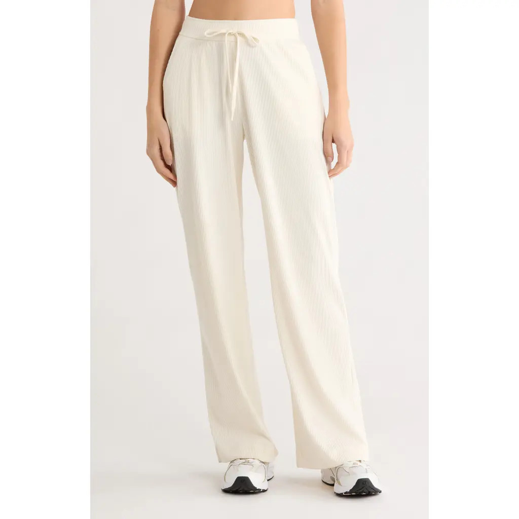 Beyond Yoga Breathe Easy Corduroy Drawstring Waist Pants in Dove at Nordstrom, Size X-Small | Nordstrom