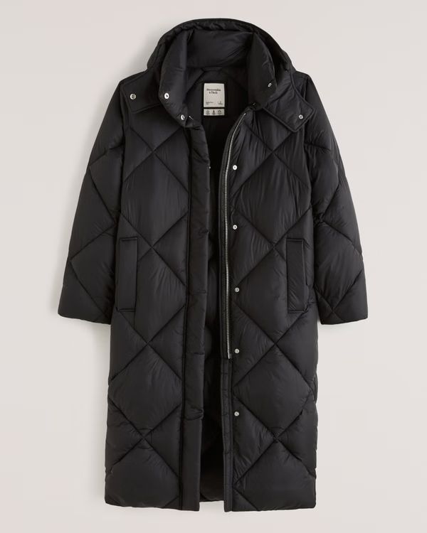 Women's A&F Ultra Long Quilted Puffer | Women's Coats & Jackets | Abercrombie.com | Abercrombie & Fitch (US)