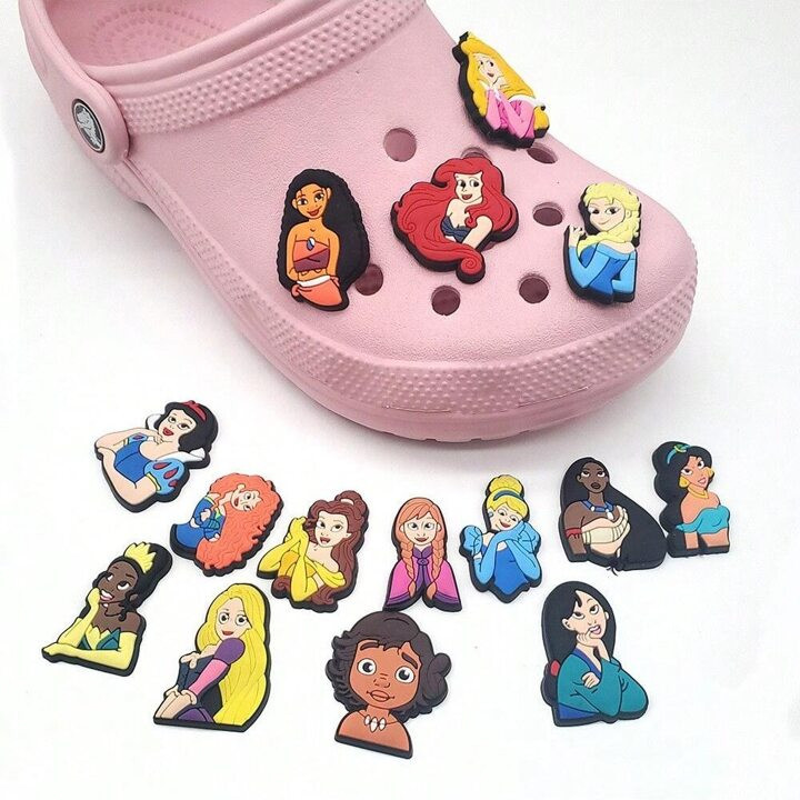 Disney 15pcs Colourful Elsa Series Shoe Charms Set, PVC Shoe Decorations For Beach Bag, Shoe Acce... | SHEIN