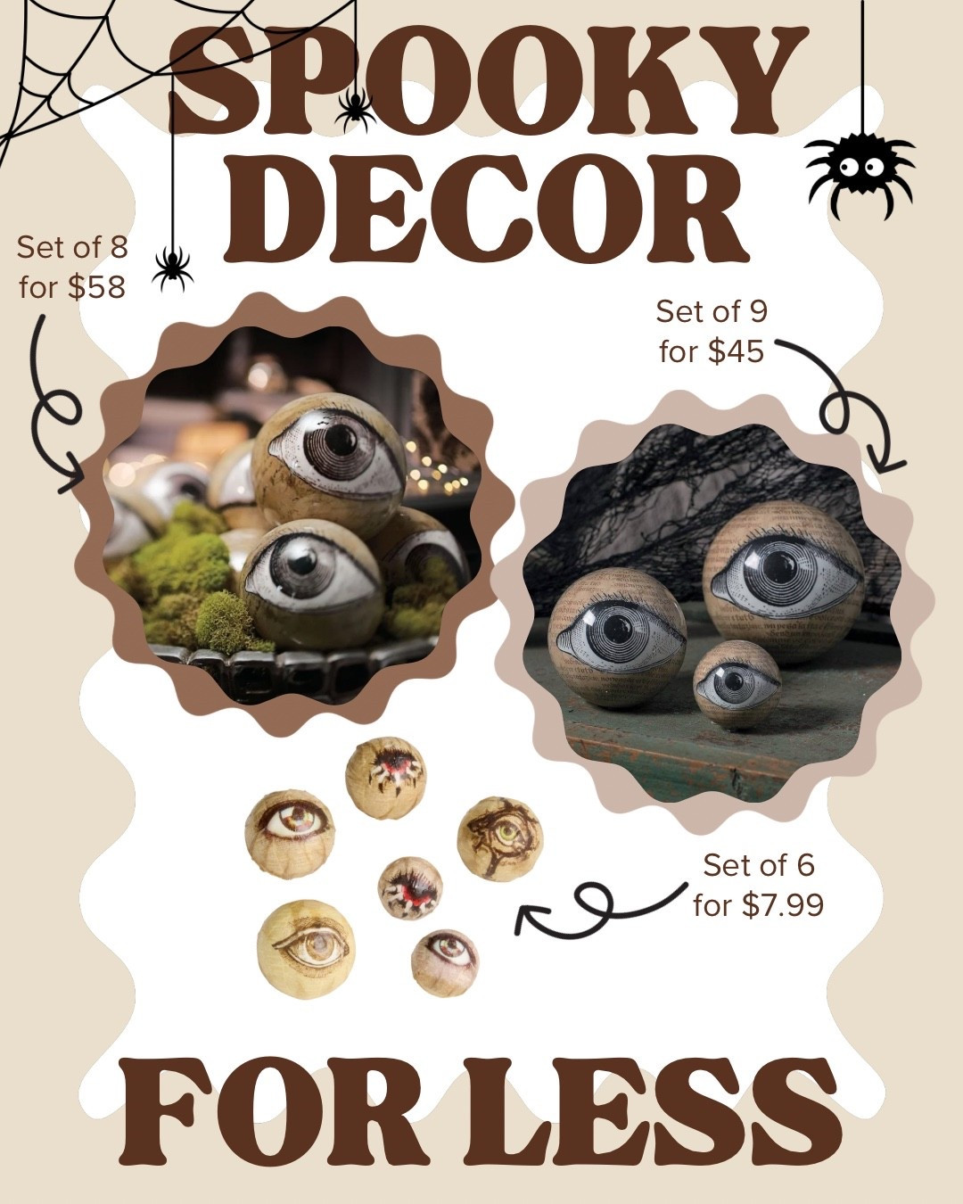Love these spooky eyeball orbs for Halloween decor but they are a bit pricey so I found a couple cheaper options! Might be a fun diy to try as well! 

Budget friendly Halloween decor | Halloween decorating on a budget | Amazon finds 

#LTKParties #LTKSeasonal #LTKFindsUnder50