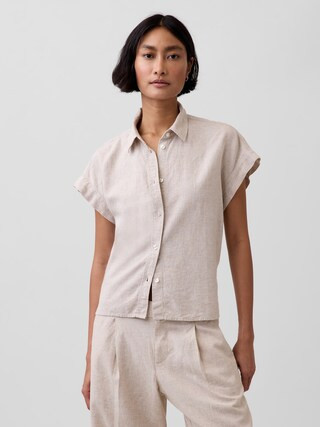 Linen-Blend Oversized Shirt | Gap (US)
