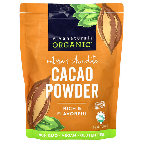 Viva Naturals, Organic Cacao Powder, 1 lb (454 g) | iHerb