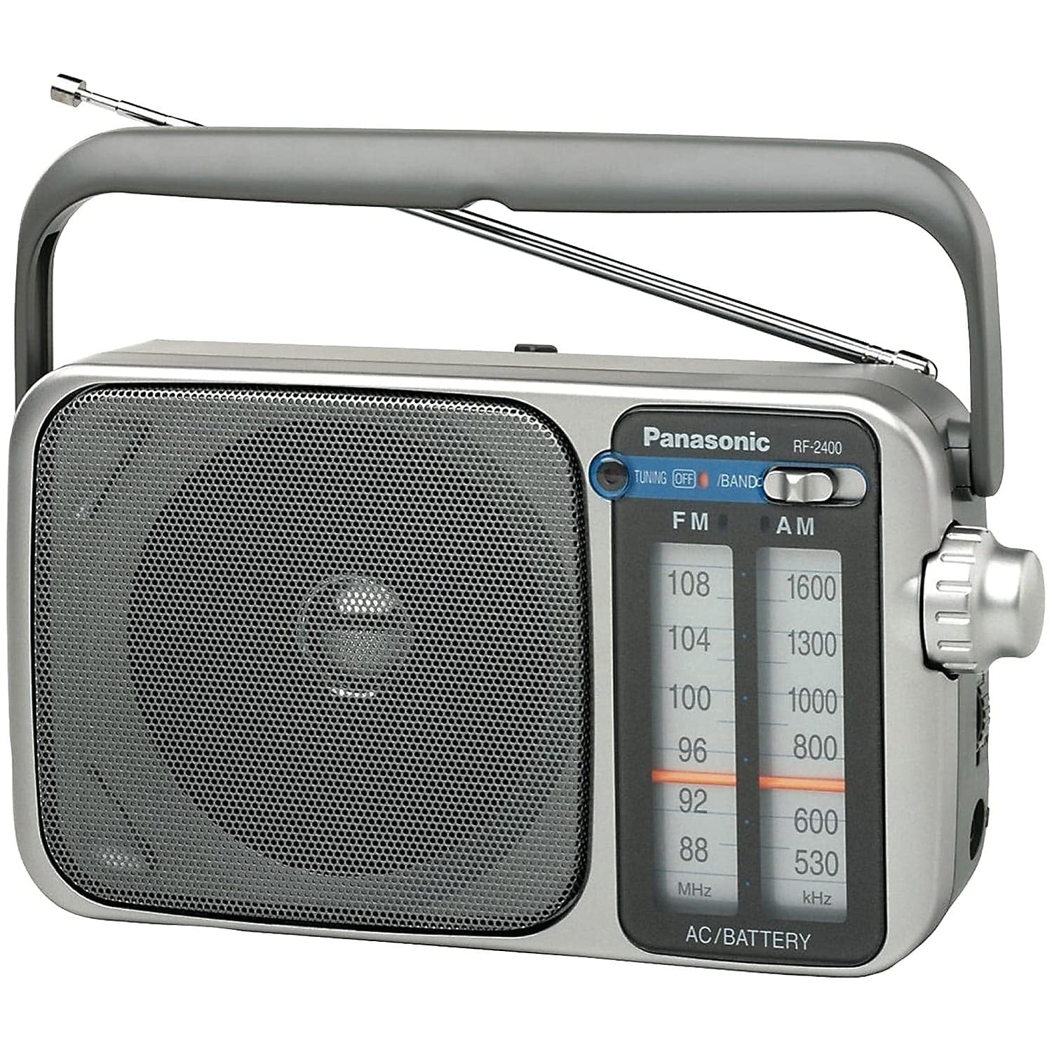 Panasonic Portable AM / FM Radio, Battery Operated Analog Radio, AC Powered, Silver (RF-2400D) | Amazon (US)