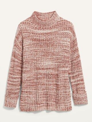 Mock-Neck Rib-Knit Tunic Sweater for Women | Old Navy (US)