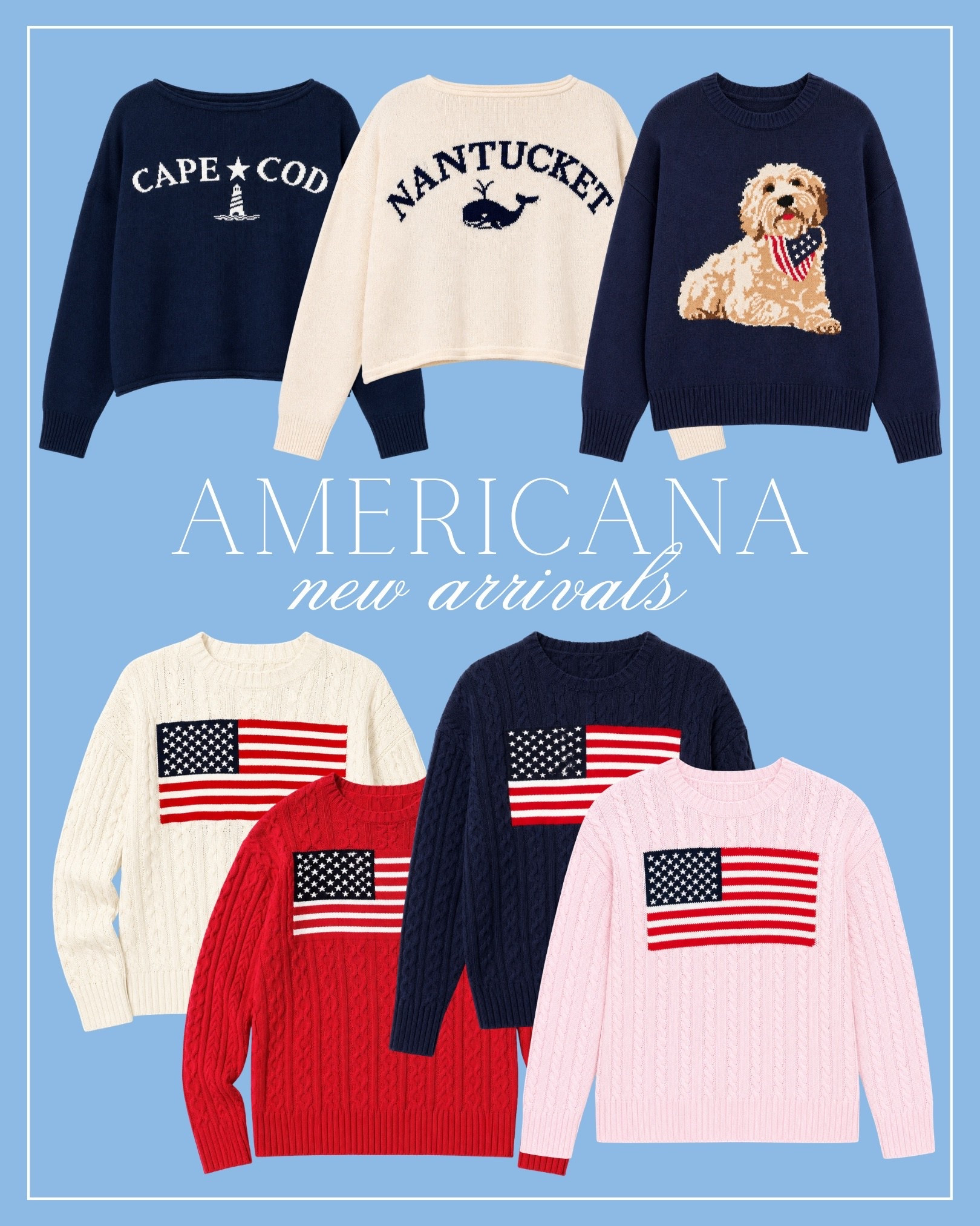 Americana new arrivals that feel straight out of Nantucket 🇺🇸⚓️ These cozy knits are so good for summer nights, beach trips, and all the holiday weekends ahead—and yes, they’re all from Target 🙌


americana sweaters, patriotic sweaters, american flag sweater, target sweaters, target clothing finds, target new arrivals, target summer sweaters, target knitwear, affordable sweaters target, cozy summer knits, lightweight sweaters summer, nantucket style outfits, cape cod style fashion, new england summer style, coastal americana outfits, classic american style, preppy americana style, preppy sweaters women, cable knit sweaters women, coastal grandmother style, beach town outfits, summer night outfits, bonfire outfit ideas, 4th of july outfits, memorial day outfits, labor day outfits, red white and blue outfits, patriotic outfit ideas, classic preppy outfits, timeless fashion pieces, casual chic outfits, effortless summer style, elevated basics target, budget friendly fashion, chic on a budget, everyday outfit inspiration, vacation outfits women, beach vacation outfits, hamptons style outfits, nantucket outfits, cozy chic outfits, aesthetic outfits, trending outfits 2026, ltk target finds, ltk fashion finds, target influencer finds, affordable fashion finds

#LTKSeasonal