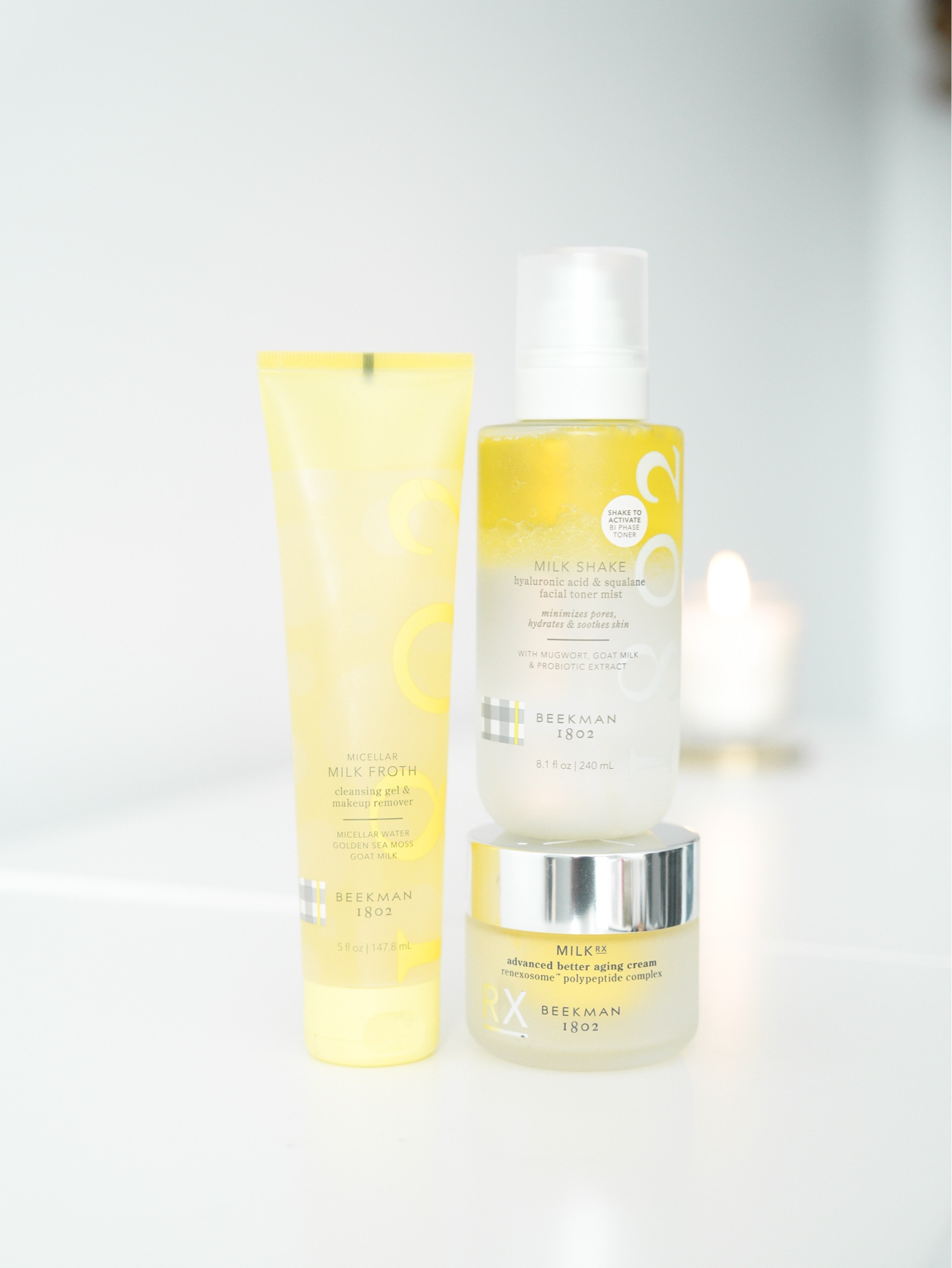 Obsessed with my Beekman trio — the Froth, Milkshake, and Advanced Better Aging Cream keep my skin soft, smooth, and glowing.

#Beekman1802 #skincareessentials #cleanbeauty #midlifemusthaves #beautyessentials #beautymusthaves #beautyover40 #glowingskin #xojalonda

#LTKGiftGuide #LTKOver40 #LTKBeauty