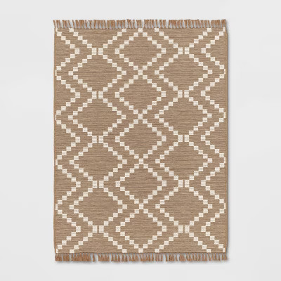 Check Diamonds Outdoor Rug Tan - Threshold™ | Target