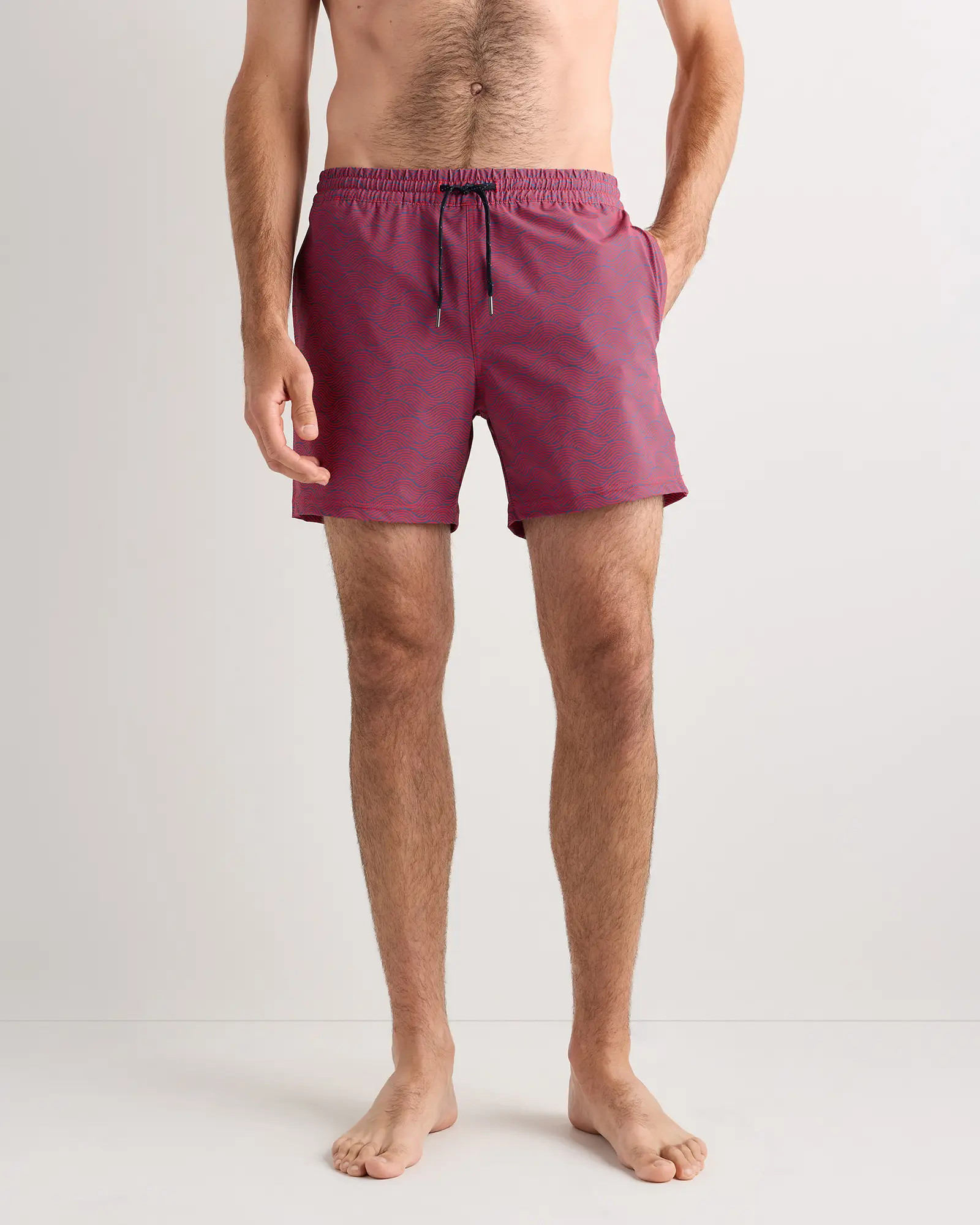 Italian Swim Trunk in Red Tonal Waves | Quince