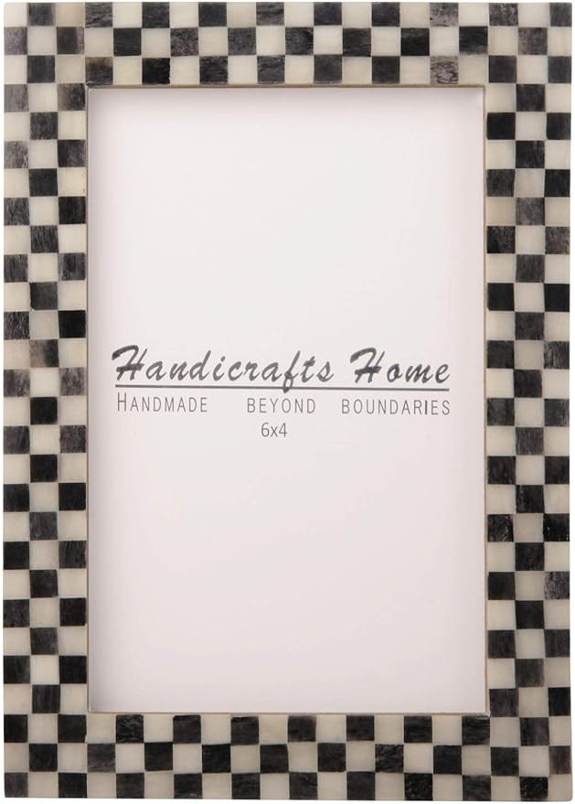 Handicrafts Home Picture Frames - Chic Boho Wall Décor Photo Frame, Grey-White 4" x 6" | Amazon (US)