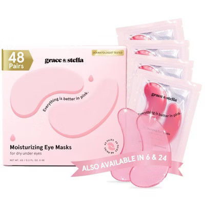 Grace & Stella Moisturising Under Eye Mask - Pink - 48 Pairs | Target