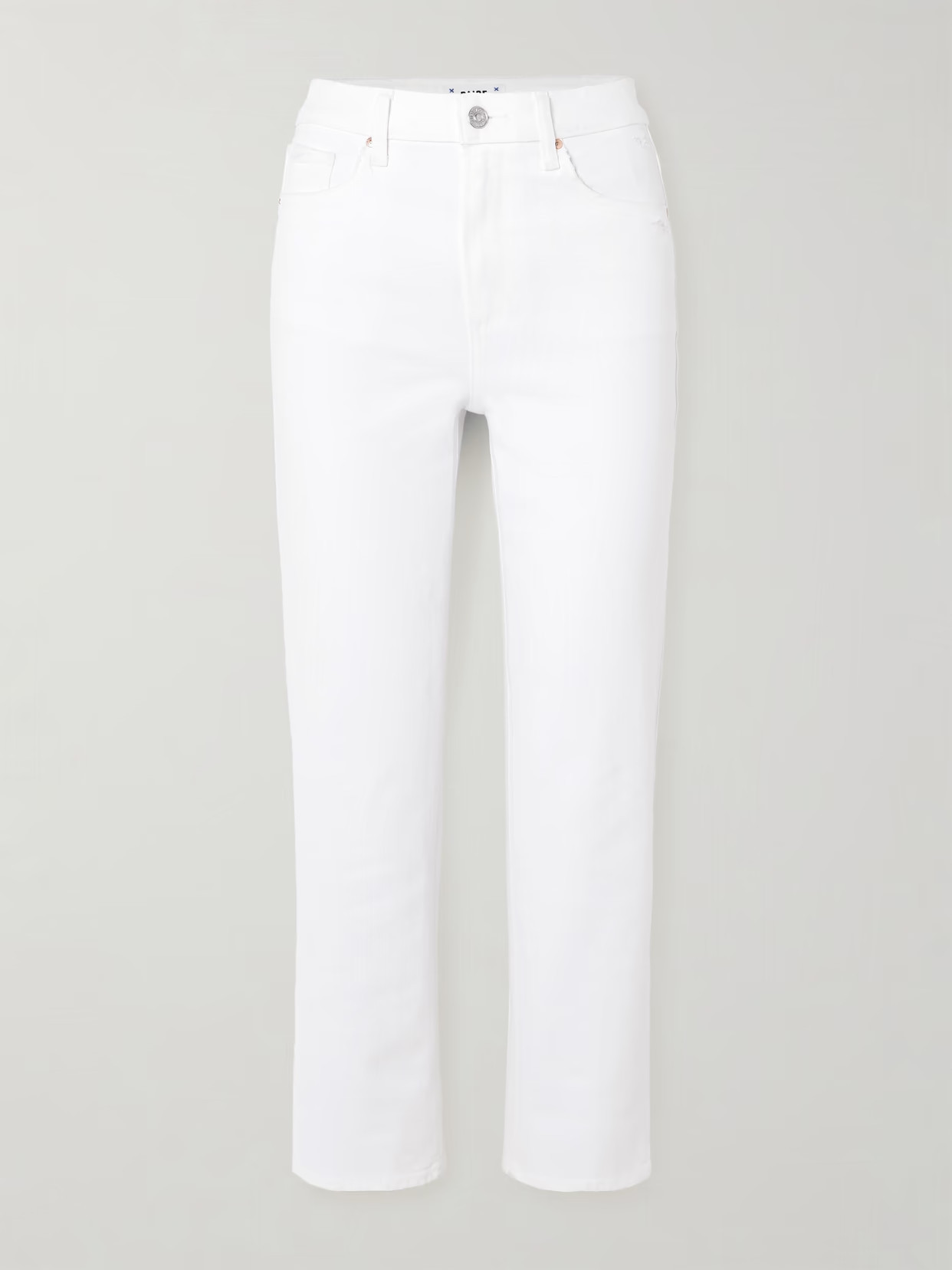 PAIGE - Sarah Cropped High-rise Straight-leg Jeans - White | NET-A-PORTER (US)