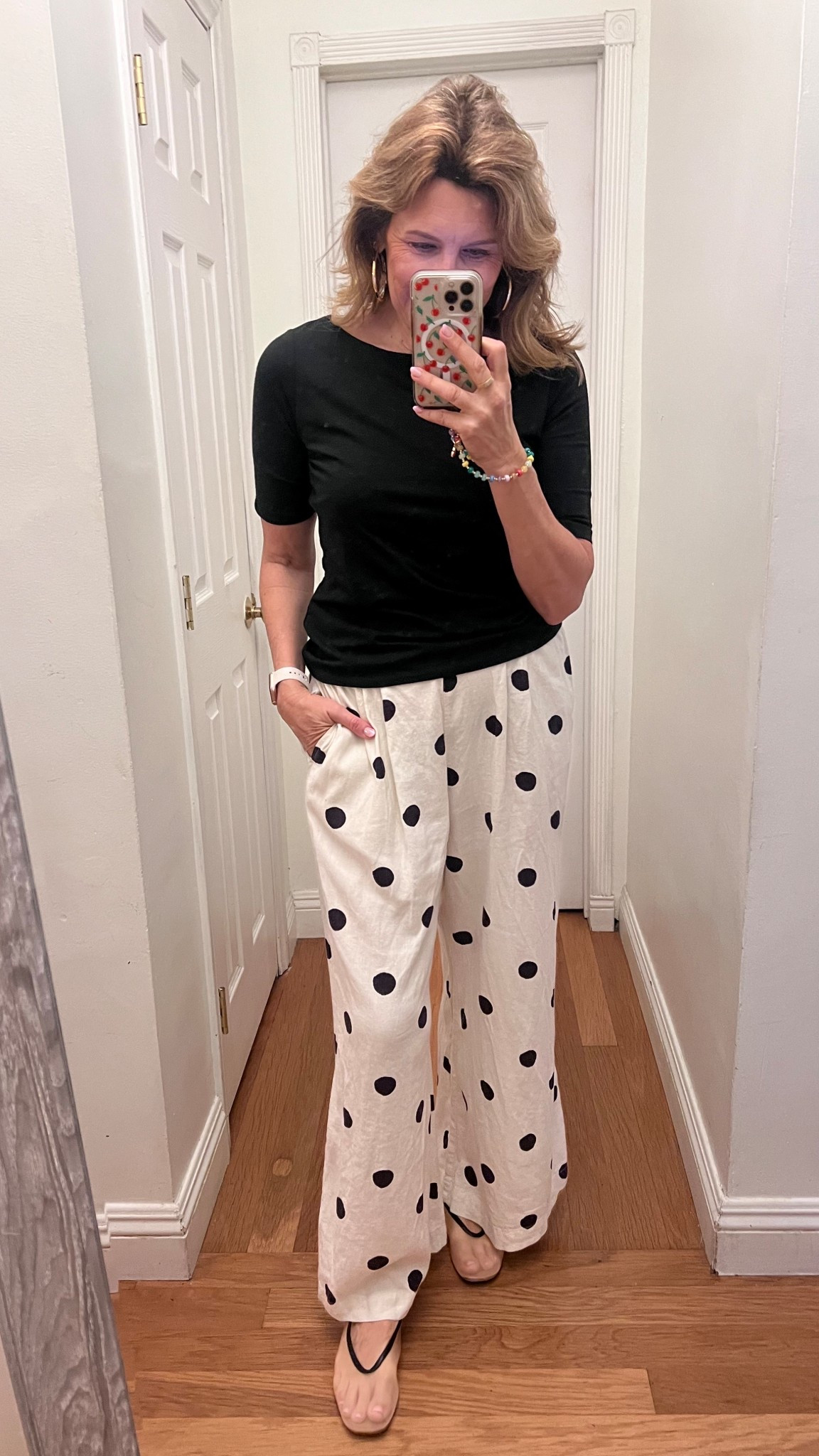 Spring neutrals. These mesh flats are so cute! I sized down a half size in them. Pants and top are true to size. 

#LTKWorkwear #LTKootd #LTKOver40